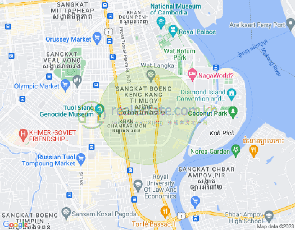 Map of BKK 1, Boeng Keng Kang, Phnom Penh