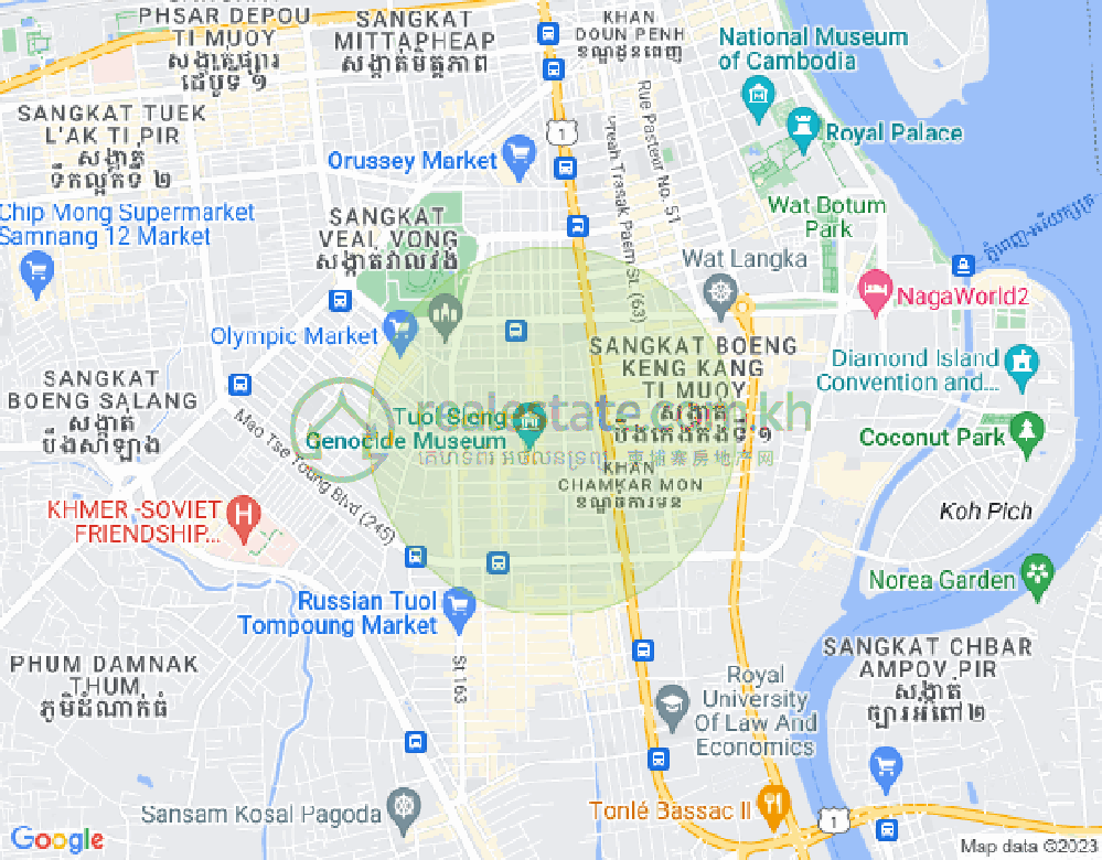 万景岗2分区（BKK2), 波哥堪, 金边地图