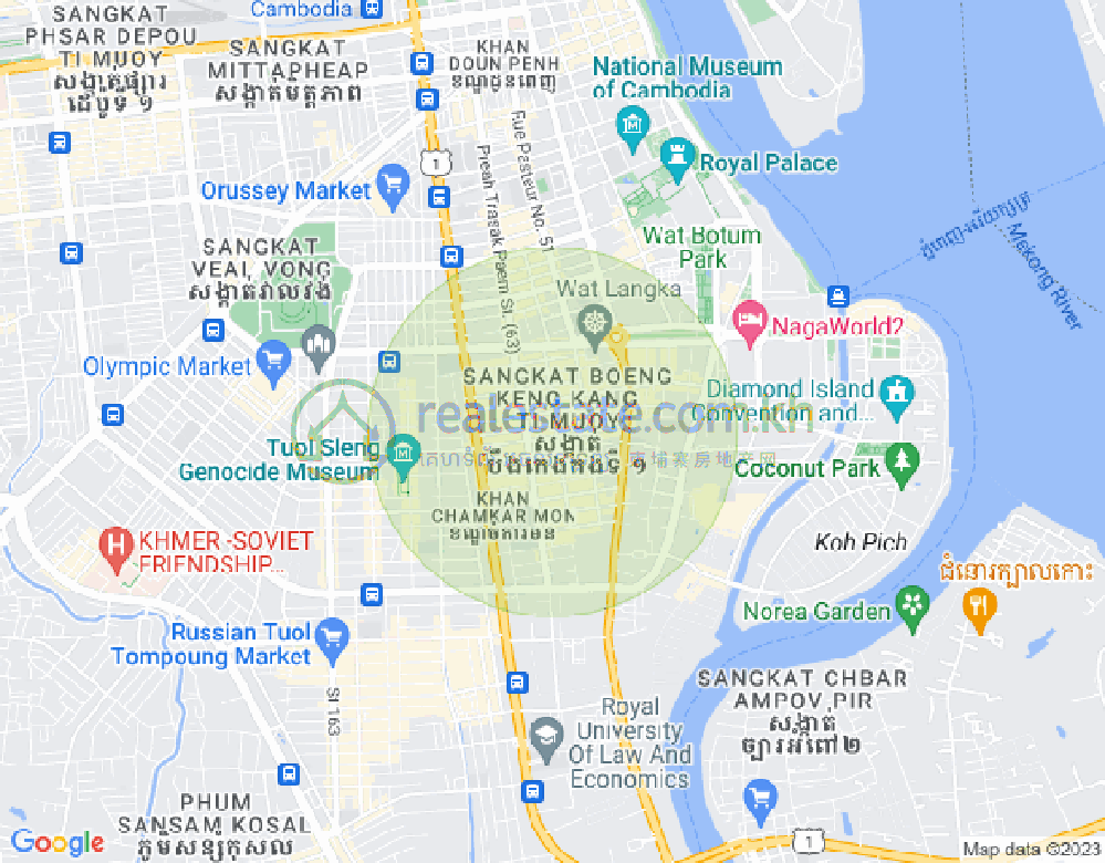 万景岗1分区（BKK1), 波哥堪, 金边地图