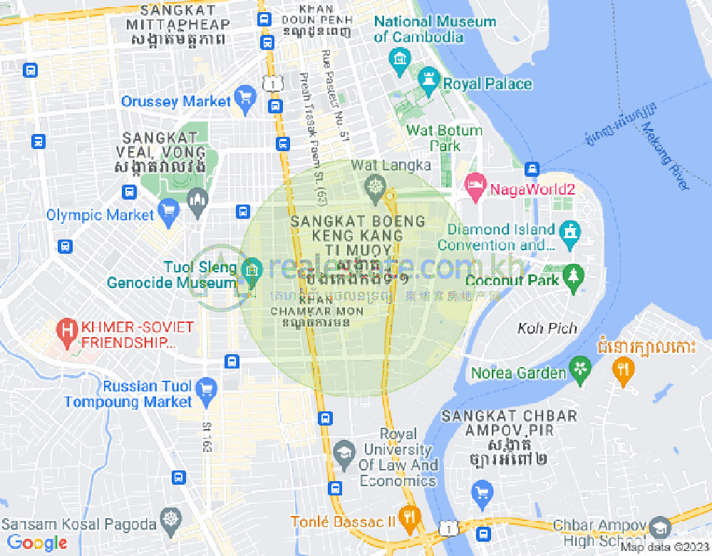 Map of BKK 1, Boeng Keng Kang, Phnom Penh