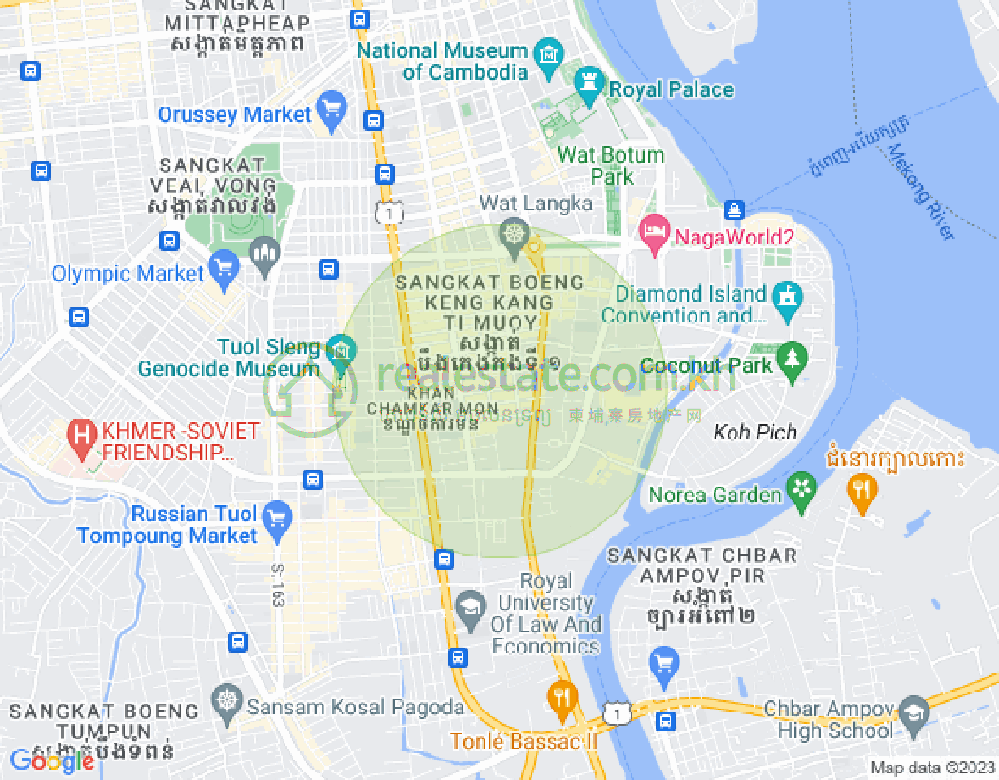 ផែនទី បឹងកេងកង១, បឹងកេងកង, ភ្នំពេញ