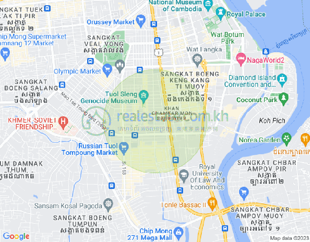 万景岗3分区（BKK3), 波哥堪, 金边地图