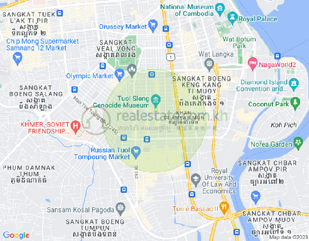 万景岗3分区（BKK3), 波哥堪, 金边地图