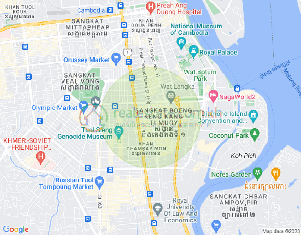 Map of BKK 1, Boeng Keng Kang, Phnom Penh