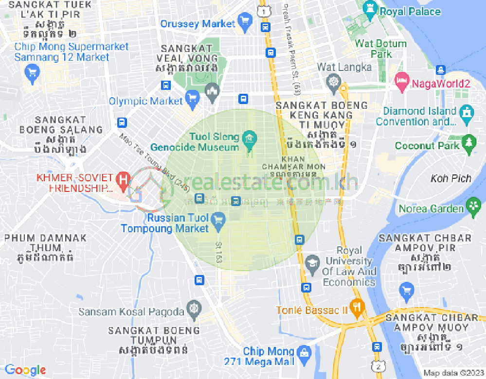 万景岗3分区（BKK3), 波哥堪, 金边地图