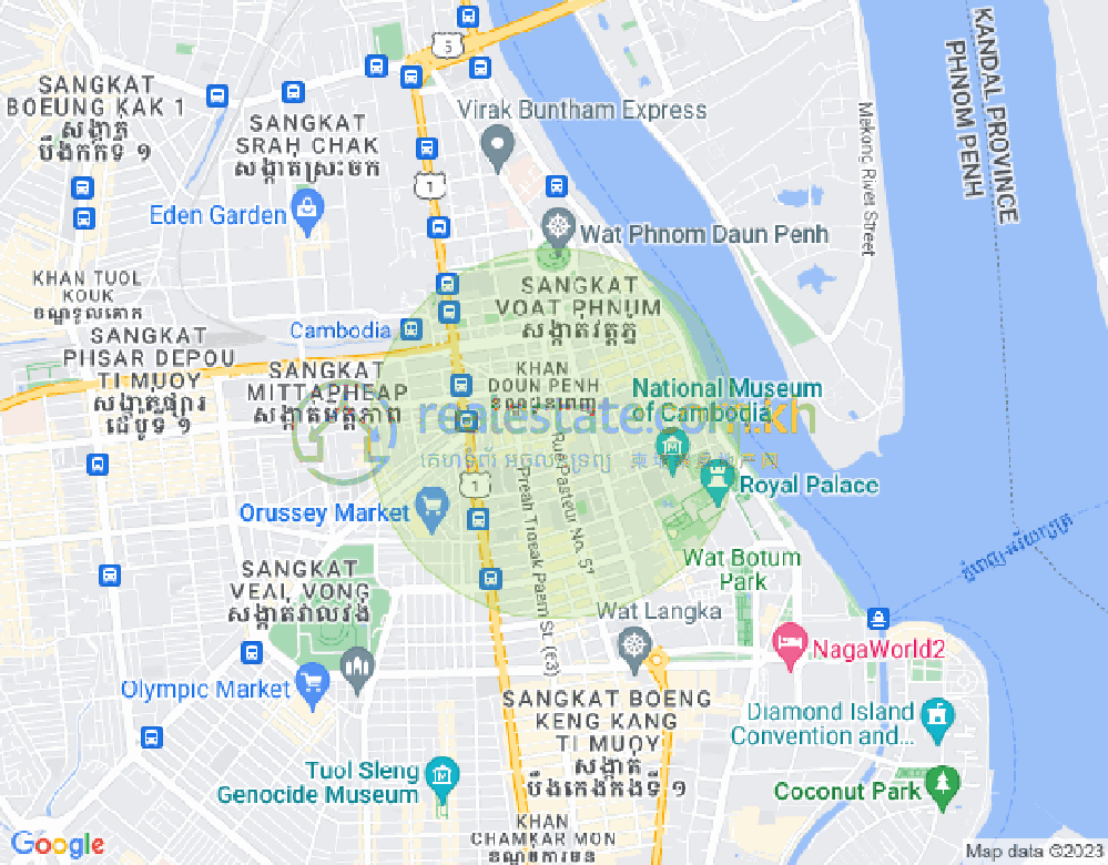 Mapa: Chakto Mukh, Daun Penh, Phnom Penh