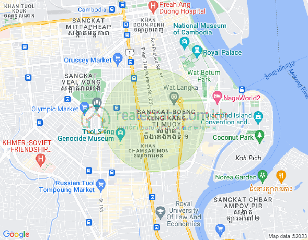 Map of BKK 1, Boeng Keng Kang, Phnom Penh
