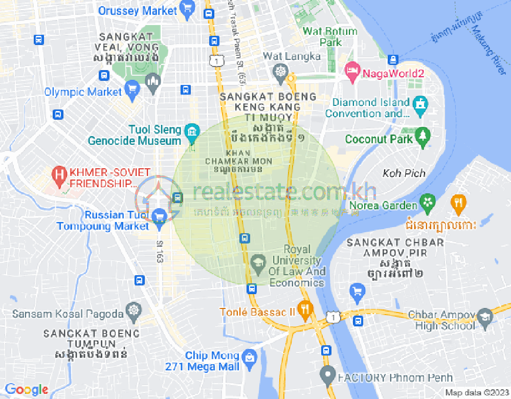 Map of BKK 1, Boeng Keng Kang, Phnom Penh