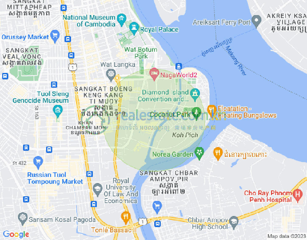 백색하구역, 짬까몬, 프놈펜 지도