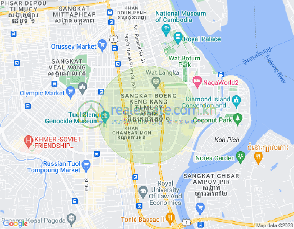 Map of BKK 1, Boeng Keng Kang, Phnom Penh