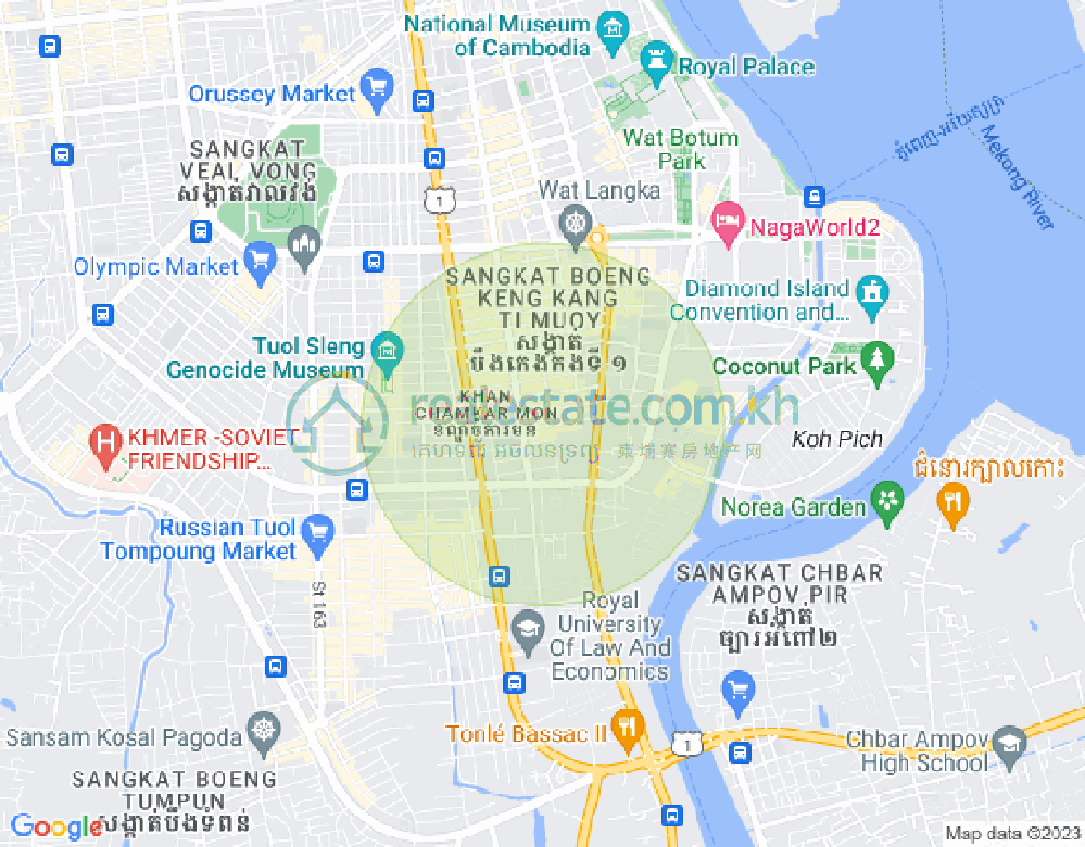 Map of BKK 1, Boeng Keng Kang, Phnom Penh