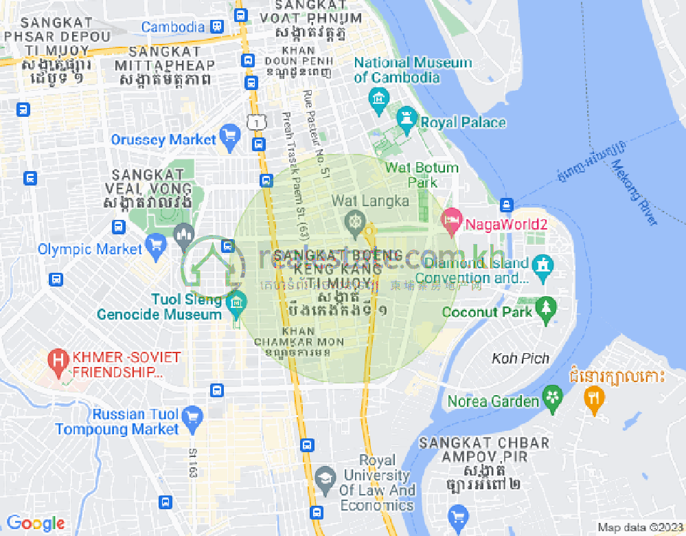 Map of BKK 1, Boeng Keng Kang, Phnom Penh