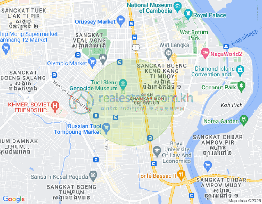 万景岗3分区（BKK3), 波哥堪, 金边地图