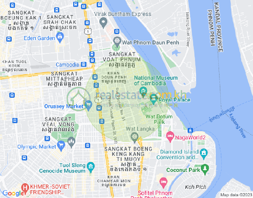 Map of Chakto Mukh, Daun Penh, Phnom Penh