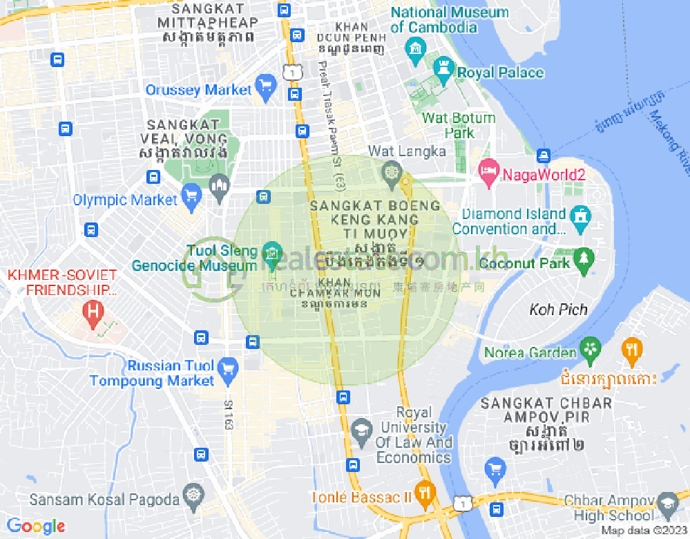 Map of BKK 1, Boeng Keng Kang, Phnom Penh