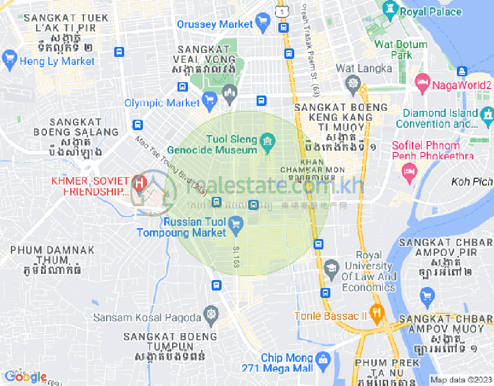 万景岗2分区（BKK2), 波哥堪, 金边地图