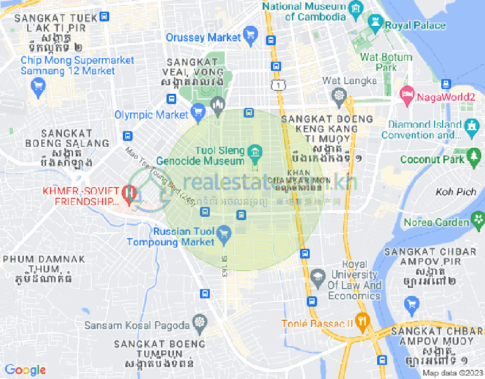 Carte de Toul Tum Poung 1, Chamkarmon, Phnom Penh