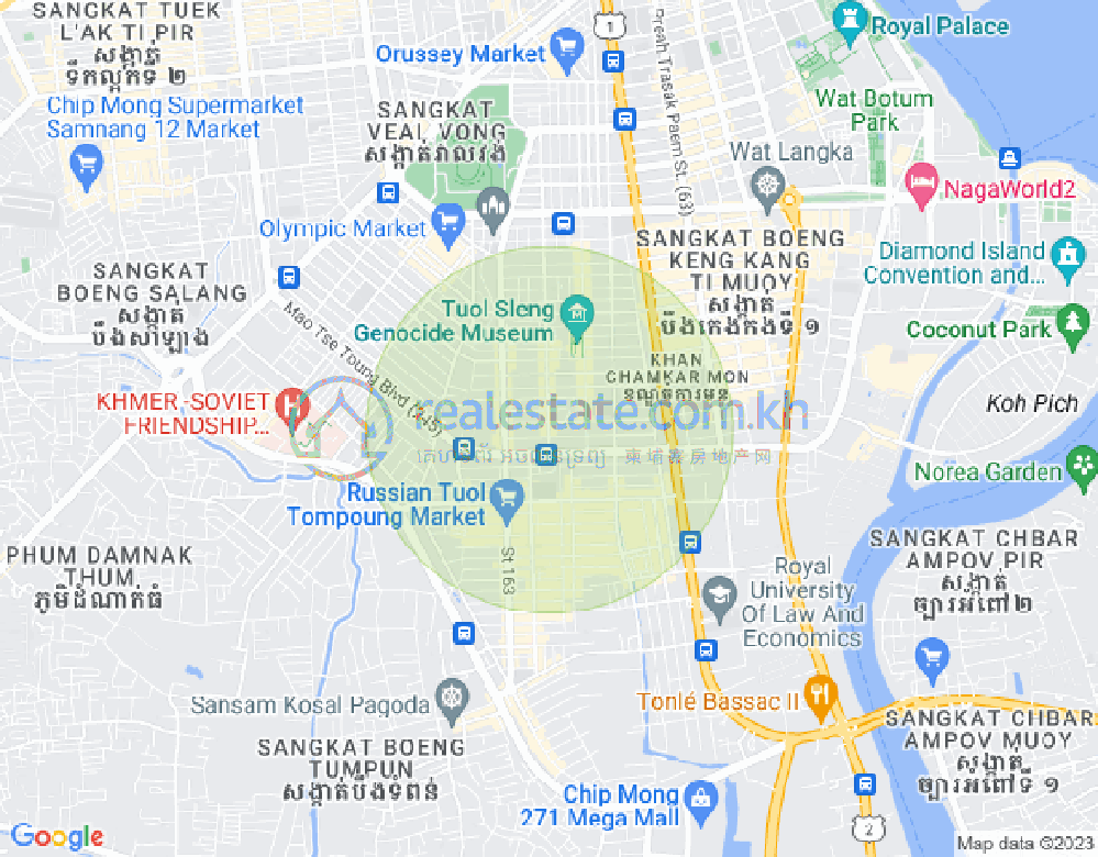 Map of Toul Tum Poung 1, Chamkarmon, Phnom Penh