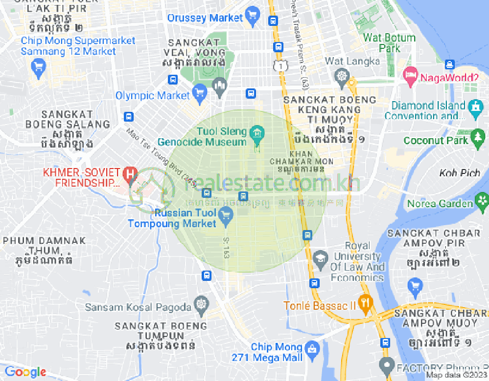 万景岗1分区（BKK1), 波哥堪, 金边地图