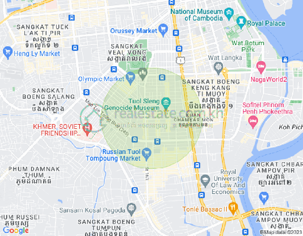 万景岗3分区（BKK3), 波哥堪, 金边地图