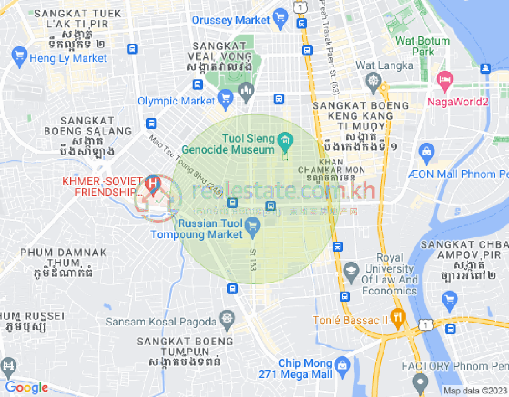 Map of Toul Tum Poung 1, Chamkarmon, Phnom Penh