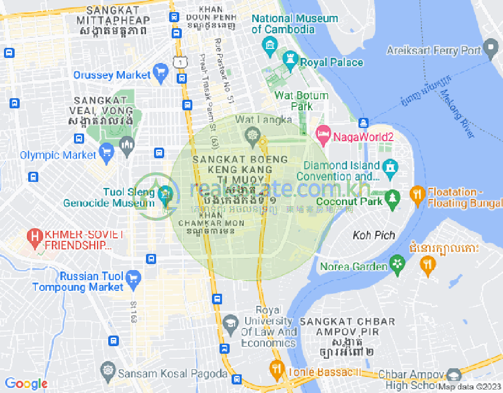 Mapa: BKK 1, Boeng Keng Kang, Phnom Penh