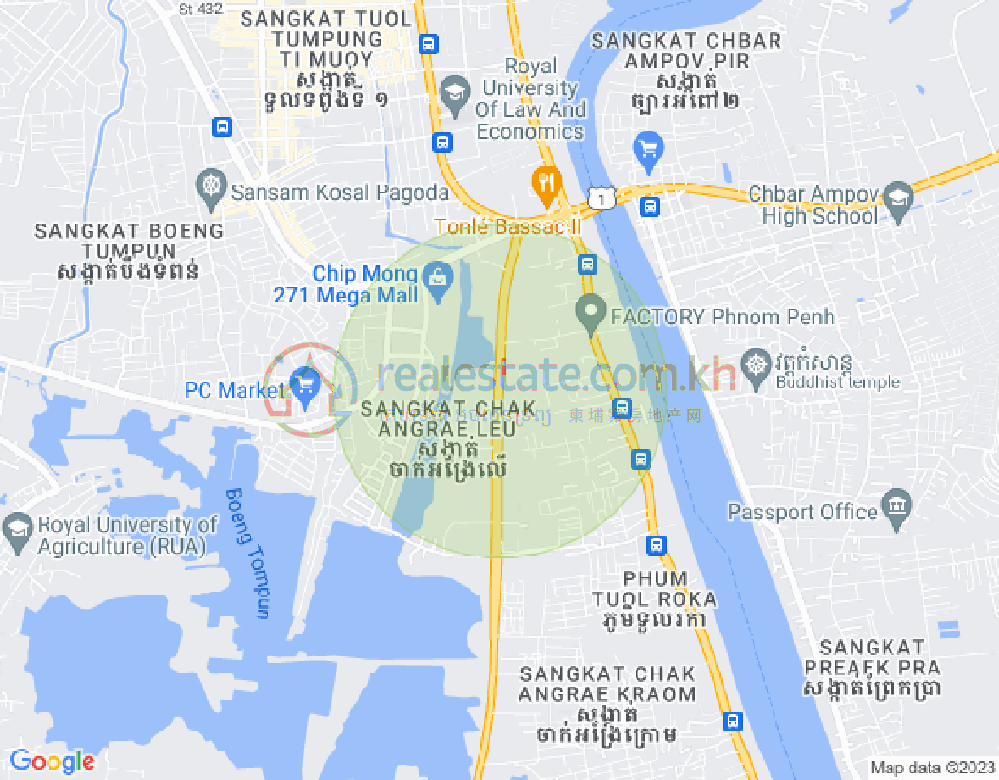 แผนที่ จักอังแรลือ, เมียนเจ็ย, พนมเปญ