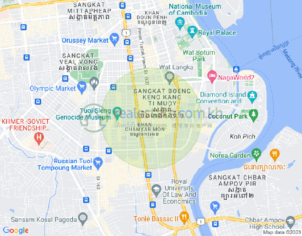 BKK 1, ボンケンコン, プノンペンの地図