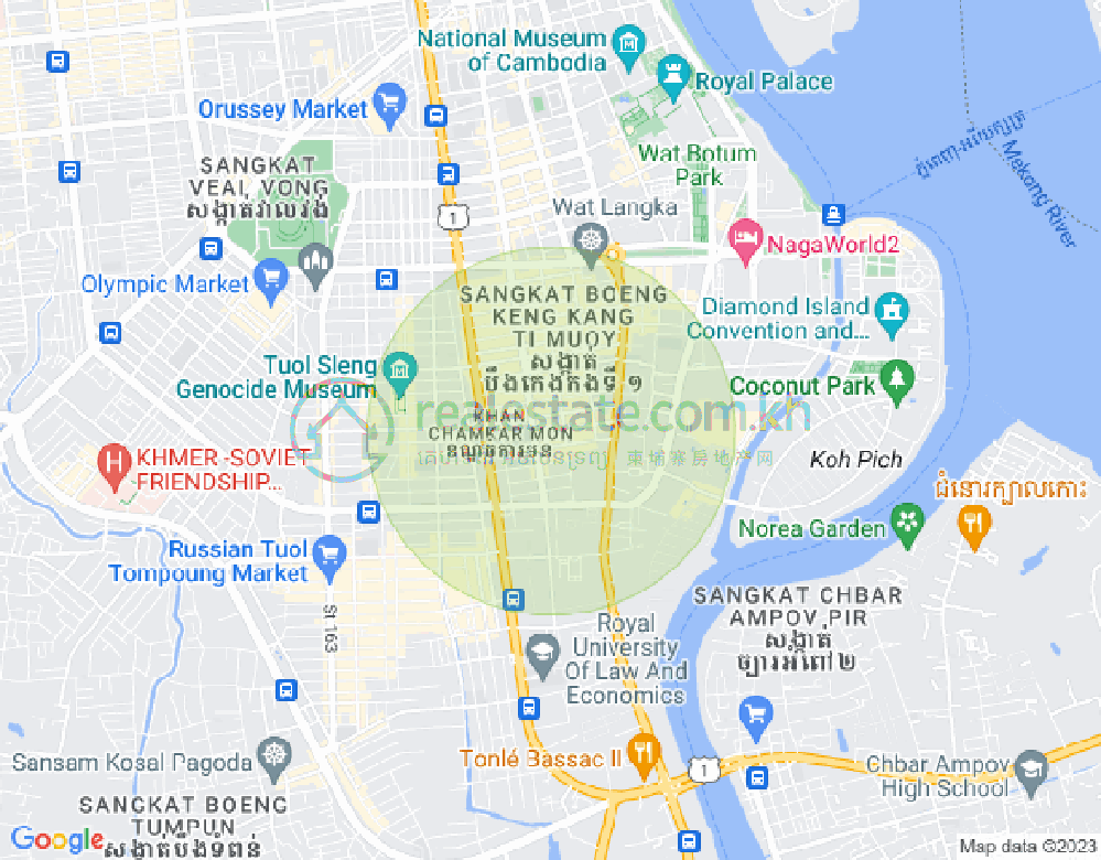 Map of BKK 1, Boeng Keng Kang, Phnom Penh