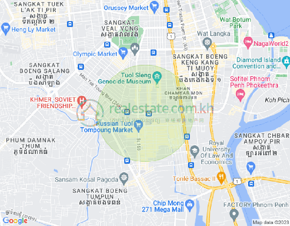 Carte de Toul Tum Poung 1, Chamkarmon, Phnom Penh