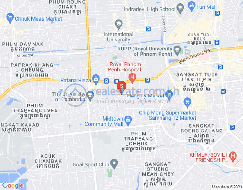 Ou Baek K'am村, 森速区, 金边地图