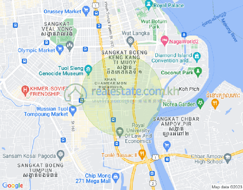Carte de BKK 1, Boeng Keng Kang, Phnom Penh