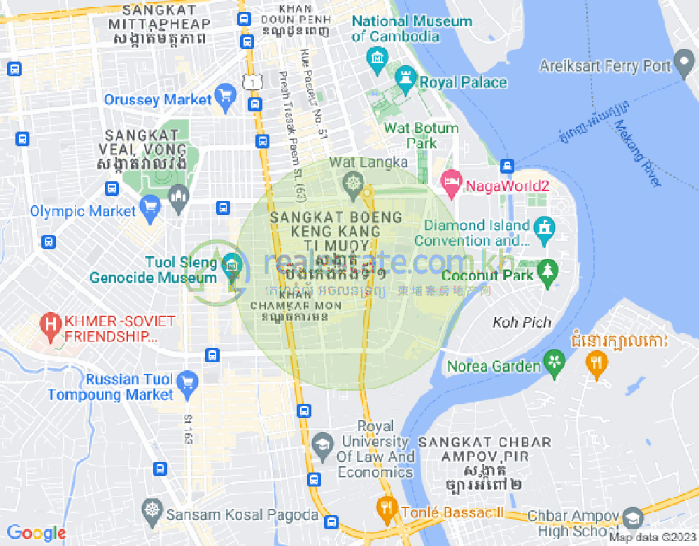 Map of BKK 1, Boeng Keng Kang, Phnom Penh