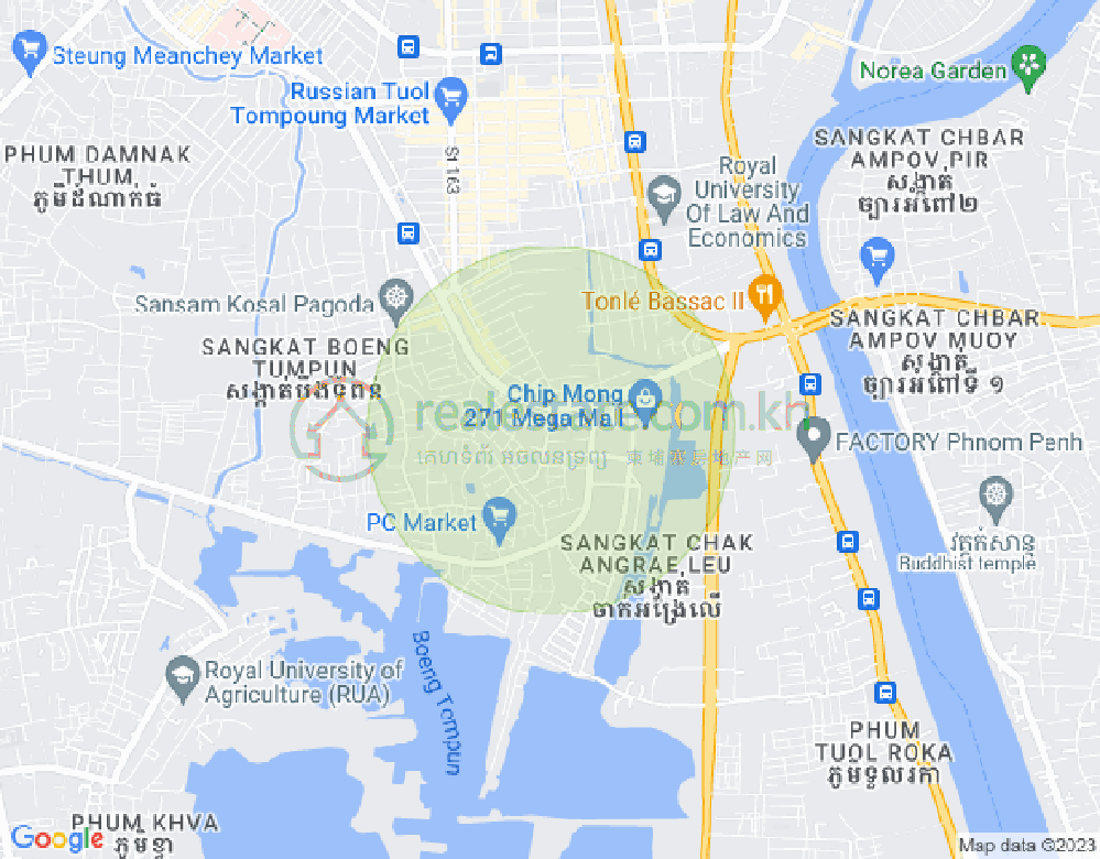 Boeung Tumpun分区, 棉芷区, 金边地图