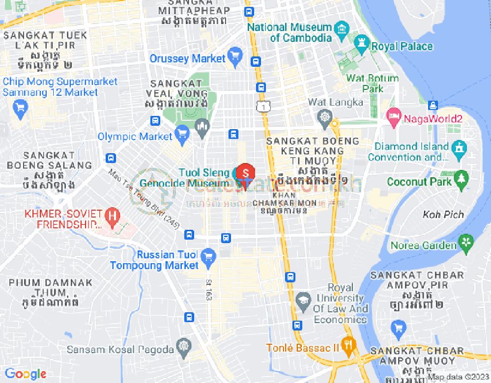 BKK 3, ボンケンコン, プノンペンの地図
