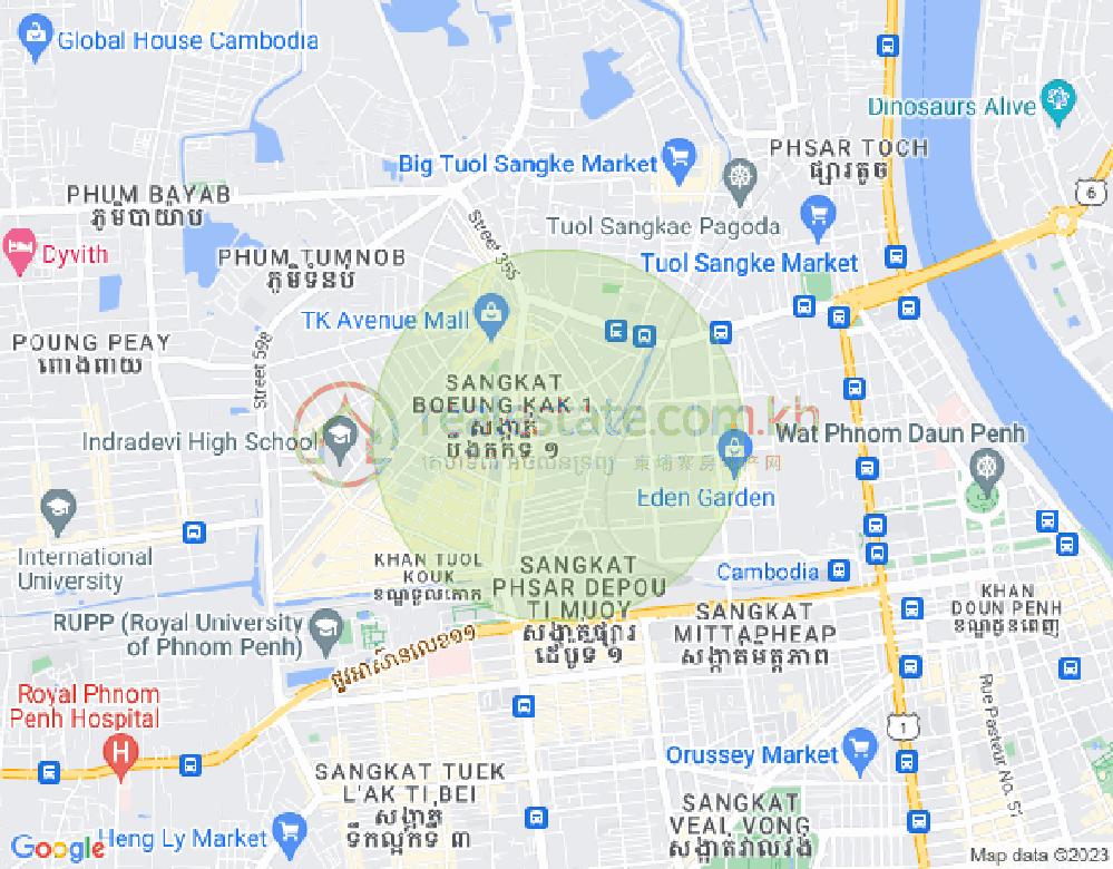 万谷湖1分区, 堆谷区, 金边地图