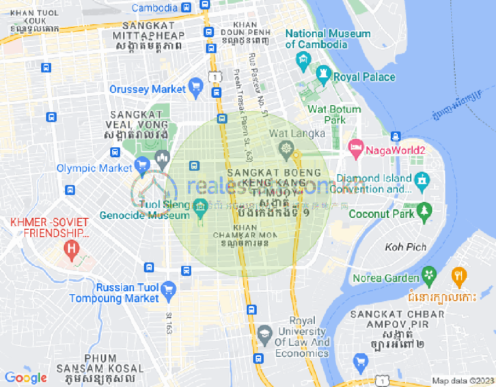 Carte de BKK 1, Boeng Keng Kang, Phnom Penh