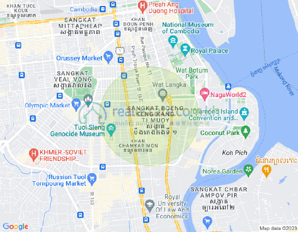 Carte de BKK 1, Boeng Keng Kang, Phnom Penh