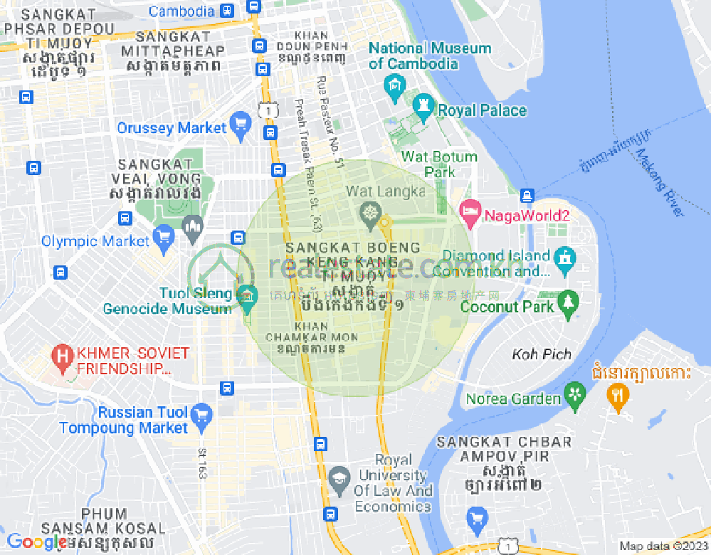 Map of BKK 1, Boeng Keng Kang, Phnom Penh