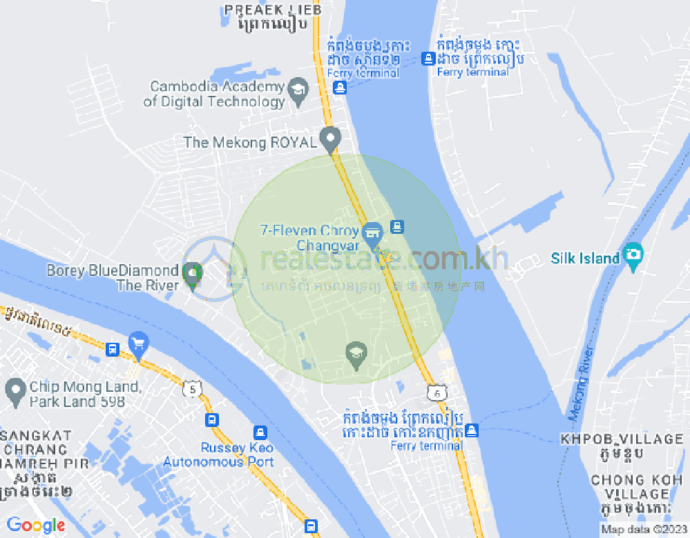 普莱克·里布, 水净华区, 金边地图