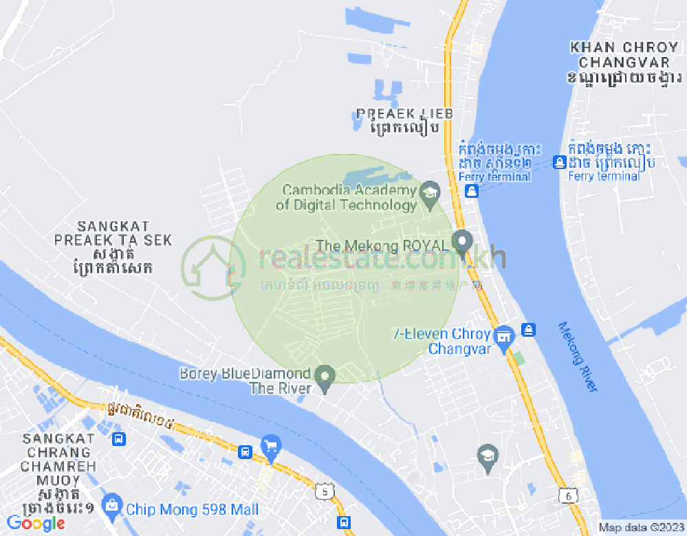 Kolab Betong, Preaek钽石岗, 水净华区, 金边地图