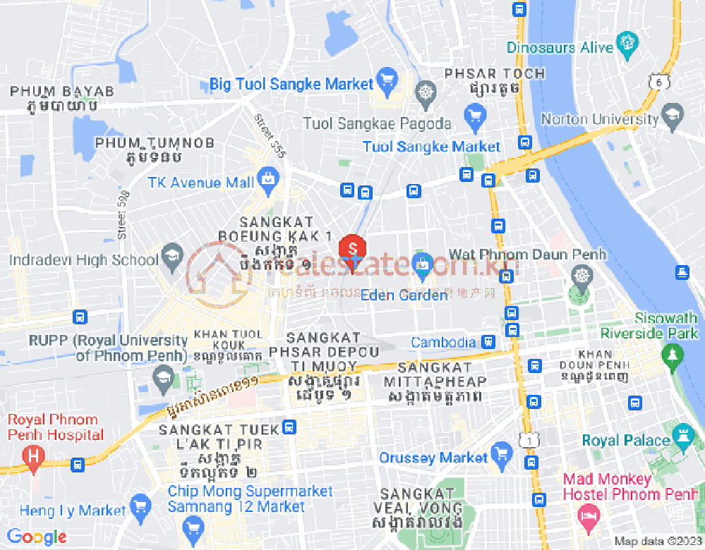 ブン・カック1, トゥールコーク, プノンペンの地図