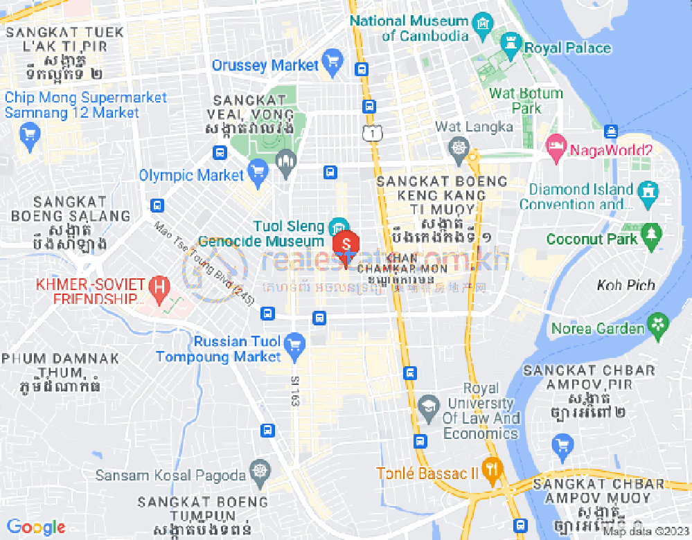 BKK 3, ボンケンコン, プノンペンの地図