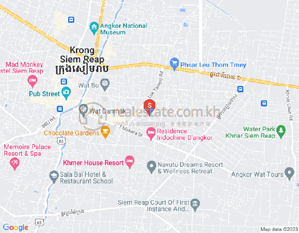 Sala Kamraeuk县, 暹粒地图
