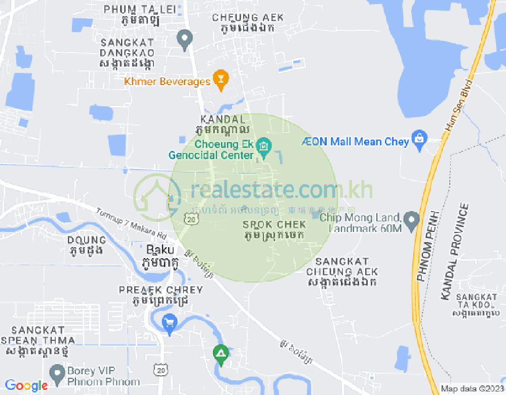 Cheung Aek分区, 丹考, 金边地图