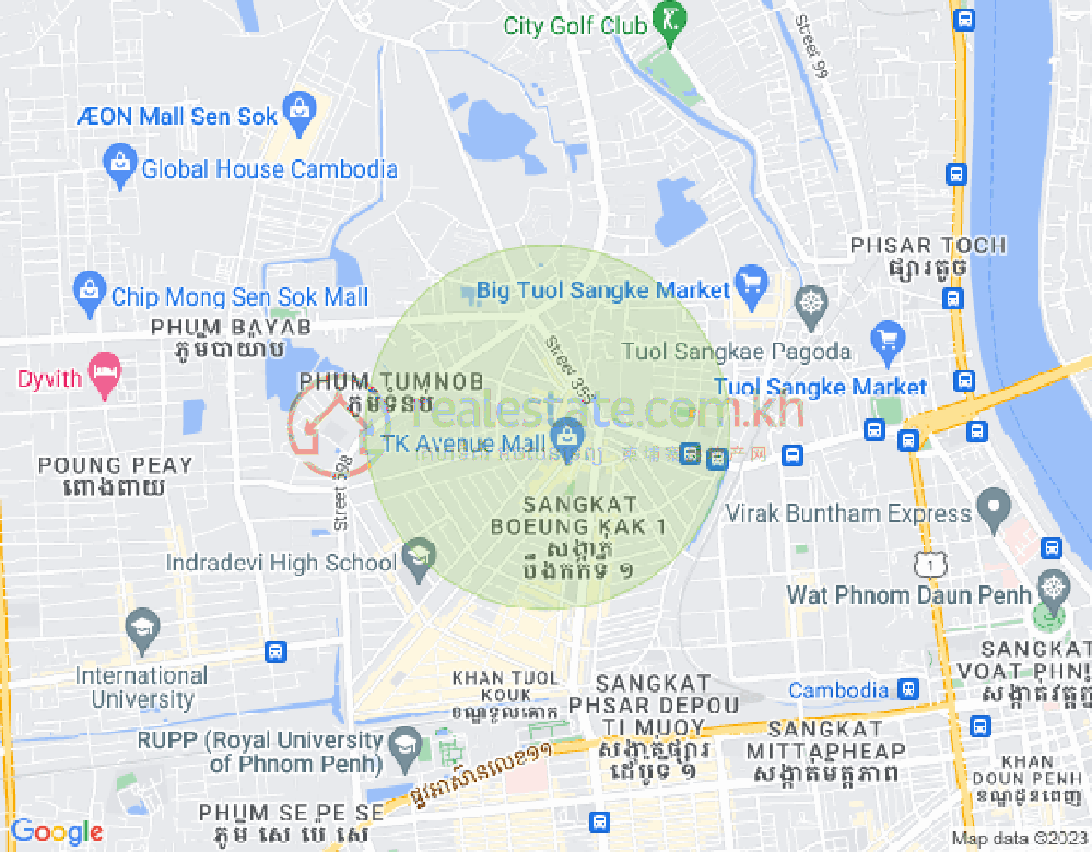 Tuek L'ak 2区, 堆谷区, 金边地图