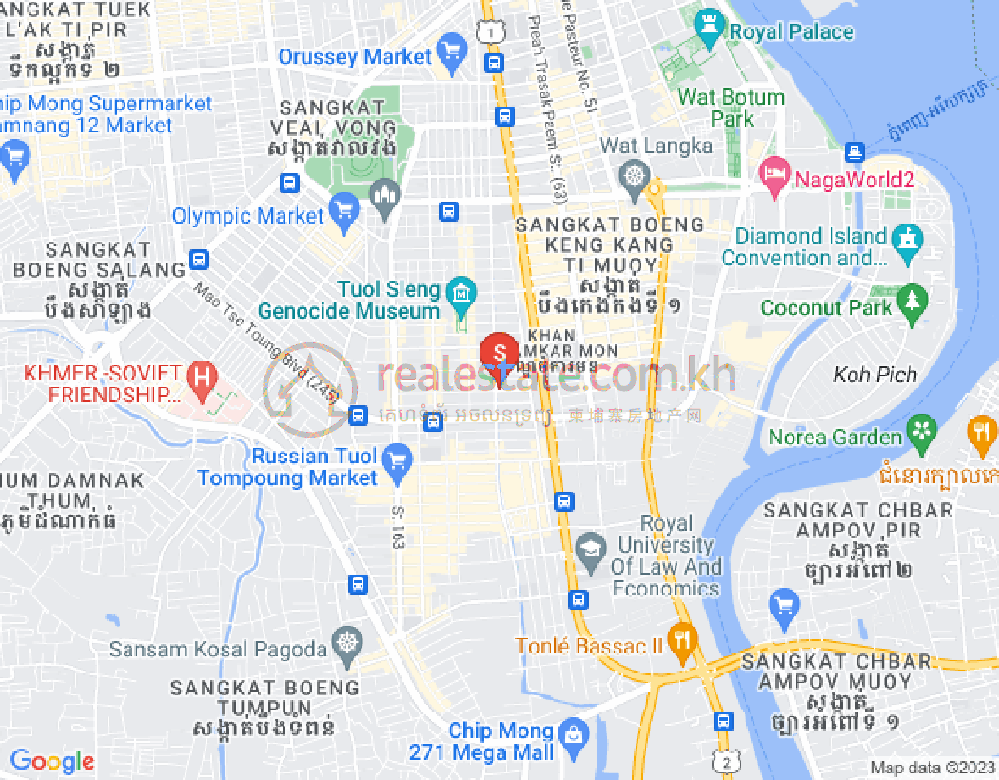 Mapa: Boeung Trabek, Chamkarmon, Phnom Penh