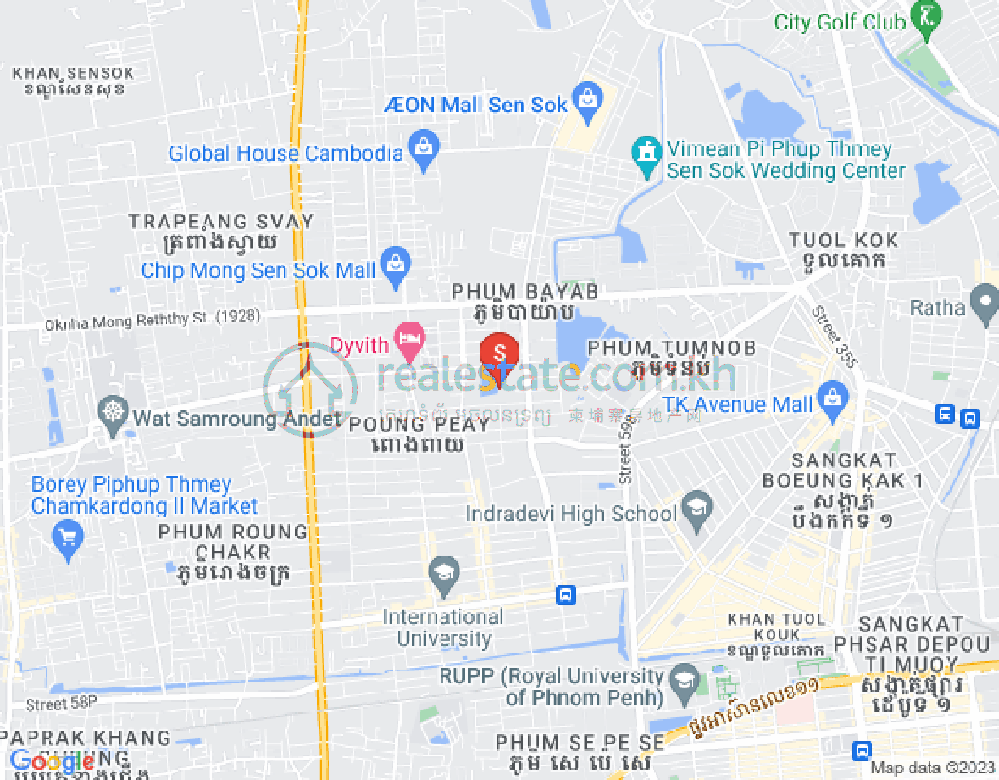 Map of Phnom Penh Thmey, Sen Sok, Phnom Penh