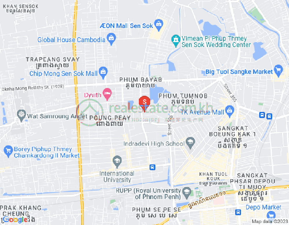 Map of Phnom Penh Thmey, Sen Sok, Phnom Penh