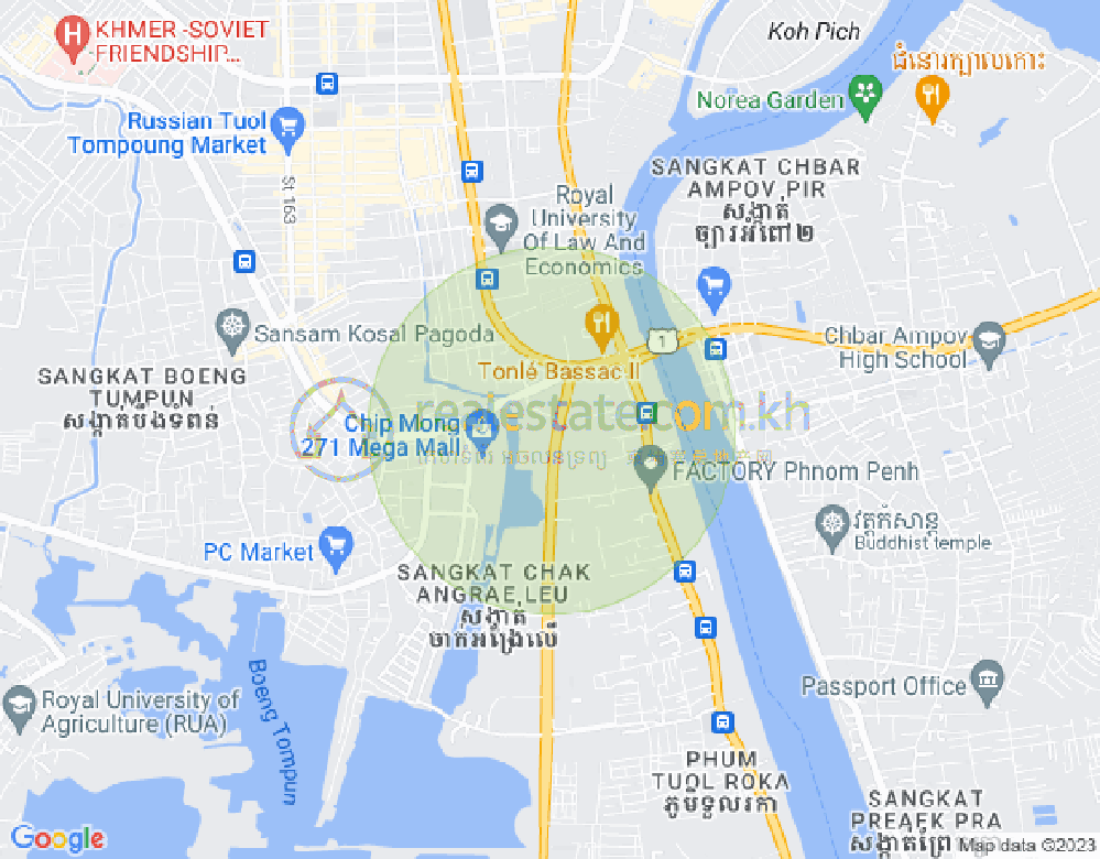 Boeung Tumpun分区, 棉芷区, 金边地图